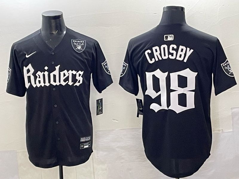 Men 2025 Oakland Raiders #98 Crosby Black 6th generation Joint Name Nike Limited NFL Jersey style 012->oakland raiders->NFL Jersey